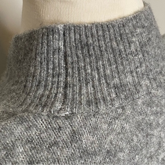 Pearlized Mock Neck Sweater Dress in Pebble Grey Melange, size XS - Picture 15 of 16